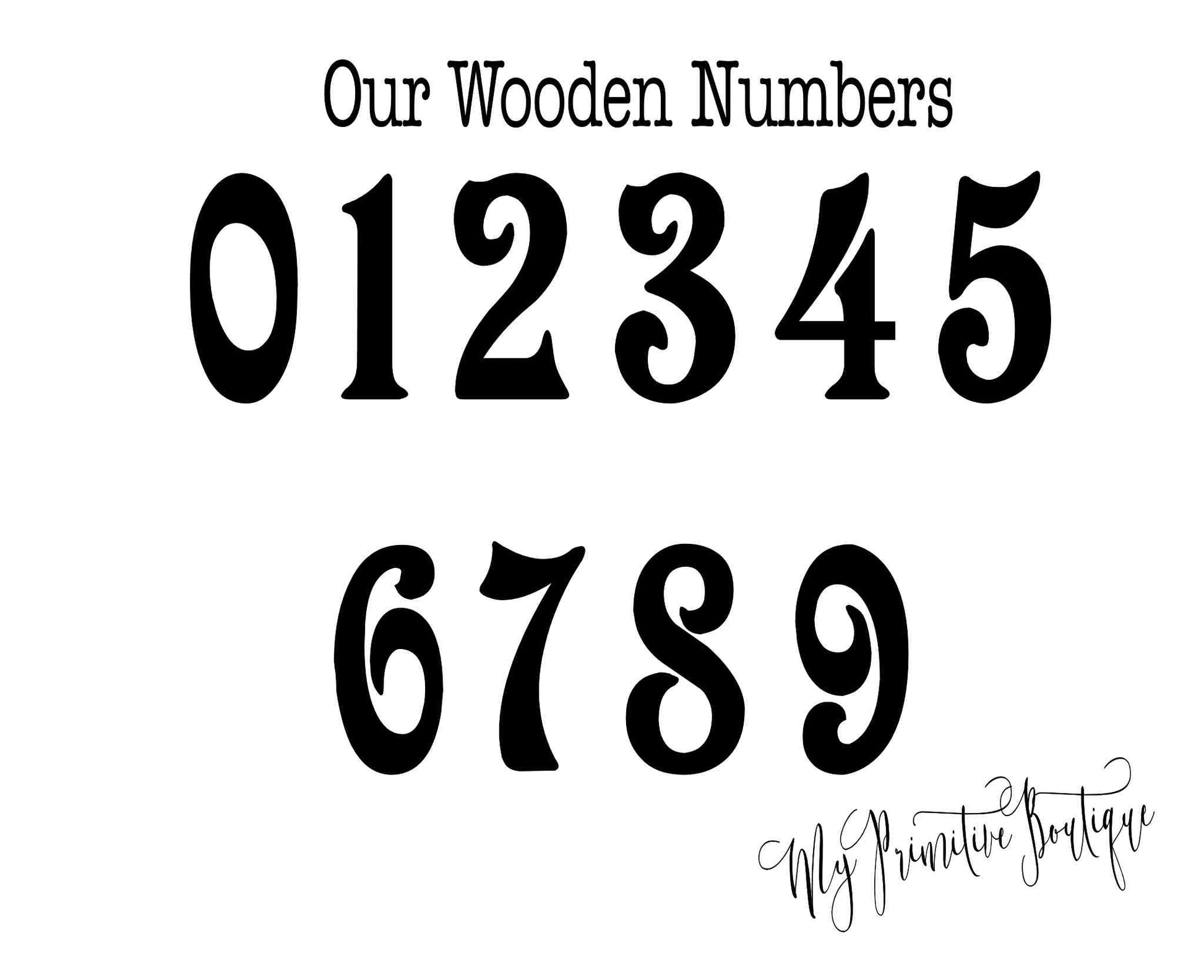 Our Wooden Number Font. Made to order numbers 0-9