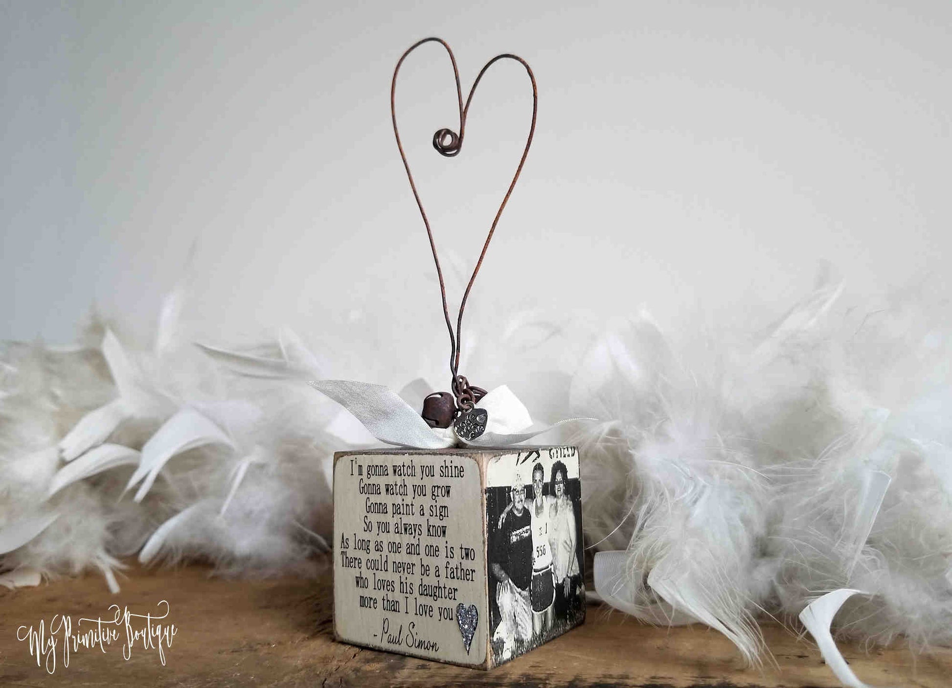 Handcrafted Christmas in memorial ornament rustic farmhouse shabby chic décor