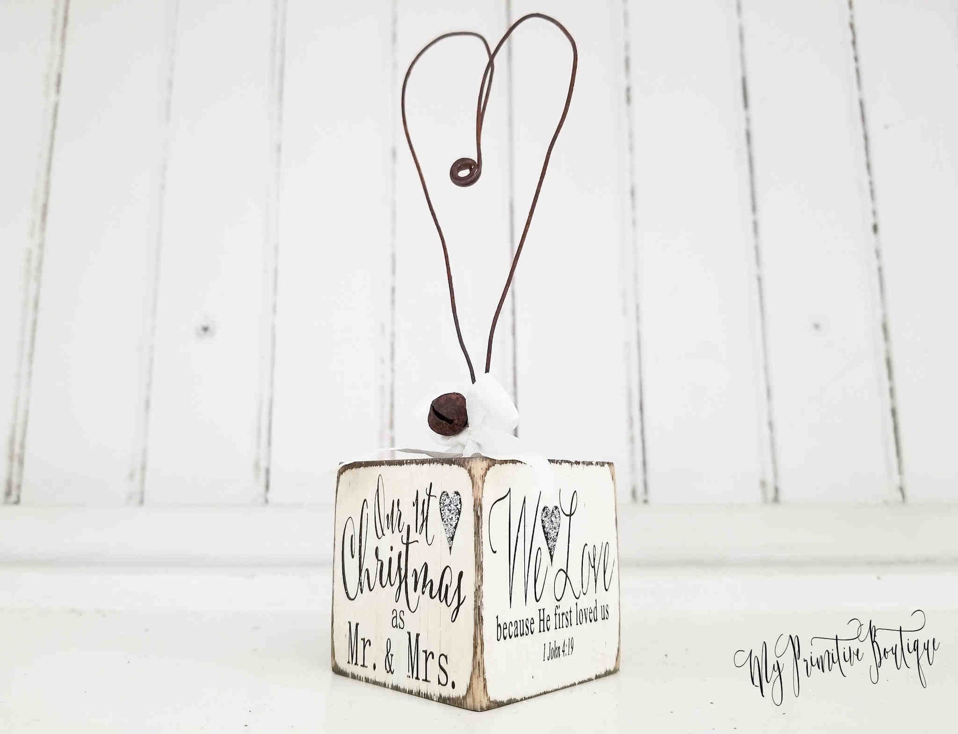 Our Mr & Mrs photo ornament is a popular wedding keepsake. Personalized with first names, last name, photo and quote.