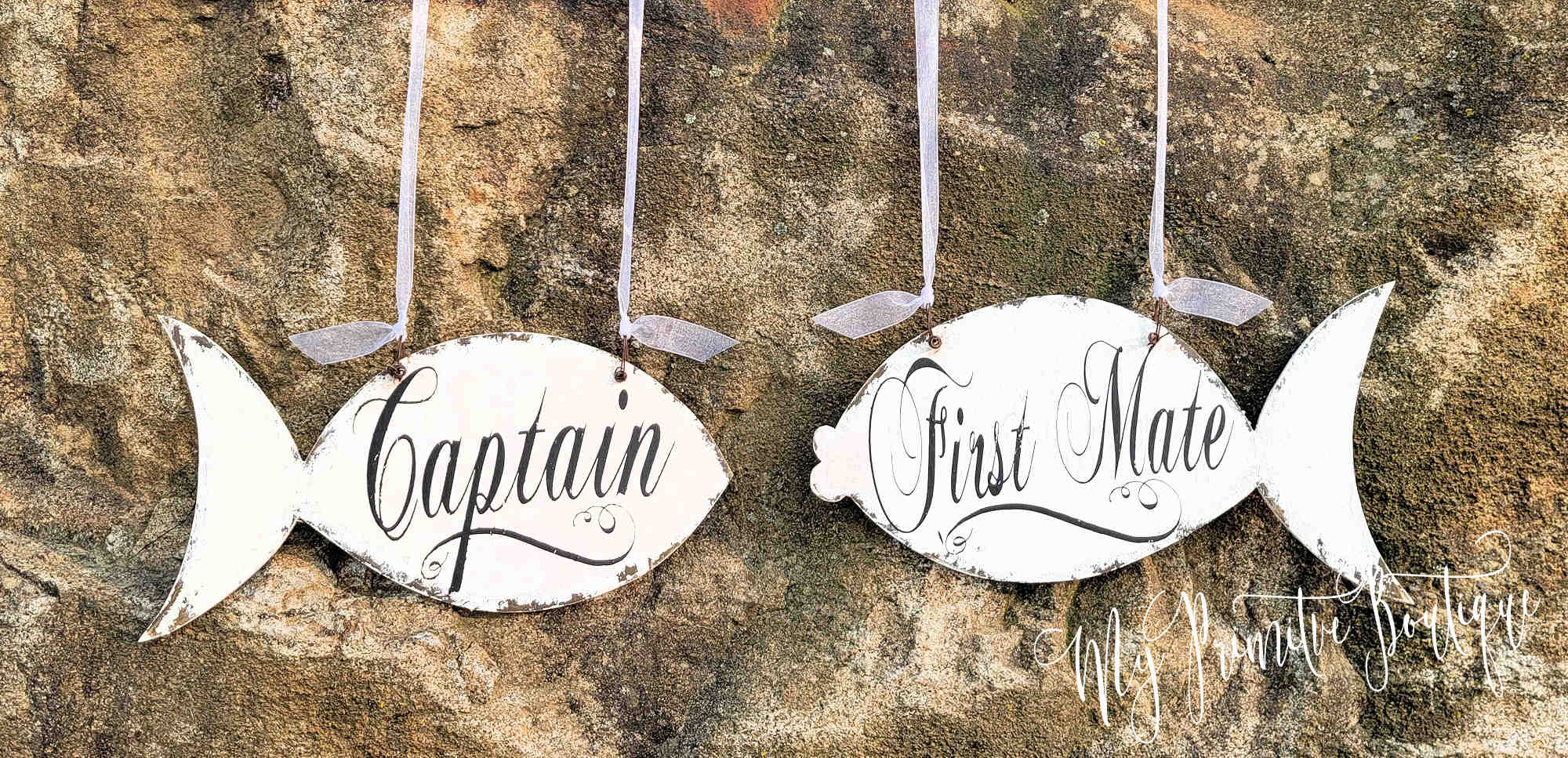 Captain & First Mate Nautical Wedding Signs – Rustic Hand-Painted Décor ...